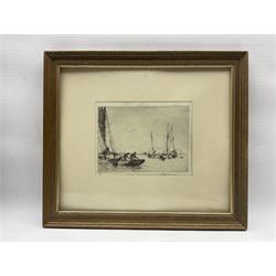 Arthur John Trevor Briscoe (British 1873-1943): Oyster Dredging, limited edition etching signed and numbered 56, 12.5cm x 17cm 