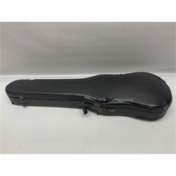 Late 19th century French trade violin with 35.5cm one-piece maple back and ribs and spruce top L59cm overall; in carrying case with bow