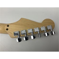 Mexican Fender Stratocaster electric guitar in black c2003 with Floyd Rose tremolo system, serial no.MZ3129600; L98cm; in Freestyle fitted case with 2006 Diamond Anniversary booklet