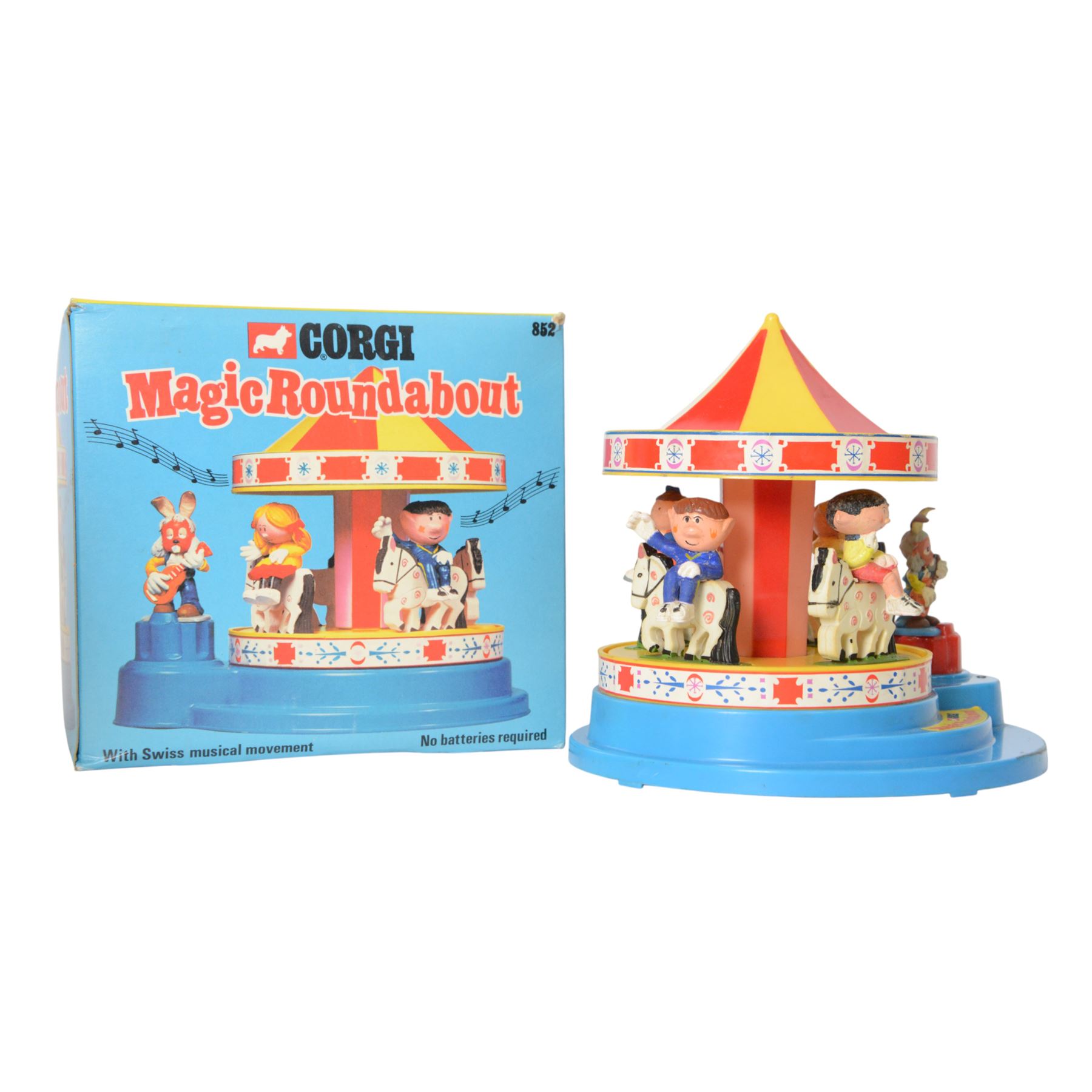 1970s Corgi Magic Roundabout musical carousel no. 852,  modelled with five figures, boxed