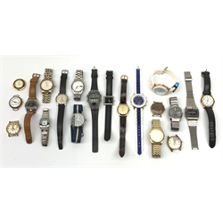 Collection of wristwatches including Omega automatic Seamaster De Ville stainless steel, Seiko 7009-3100, Tressa and Timex, 