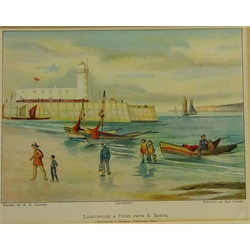  Views of Scarborough, six late 19th century colour prints after R. E. Clarke pub. 1899 by J Chapman, Scarborough 7.5cm x 22.5cm (6)   