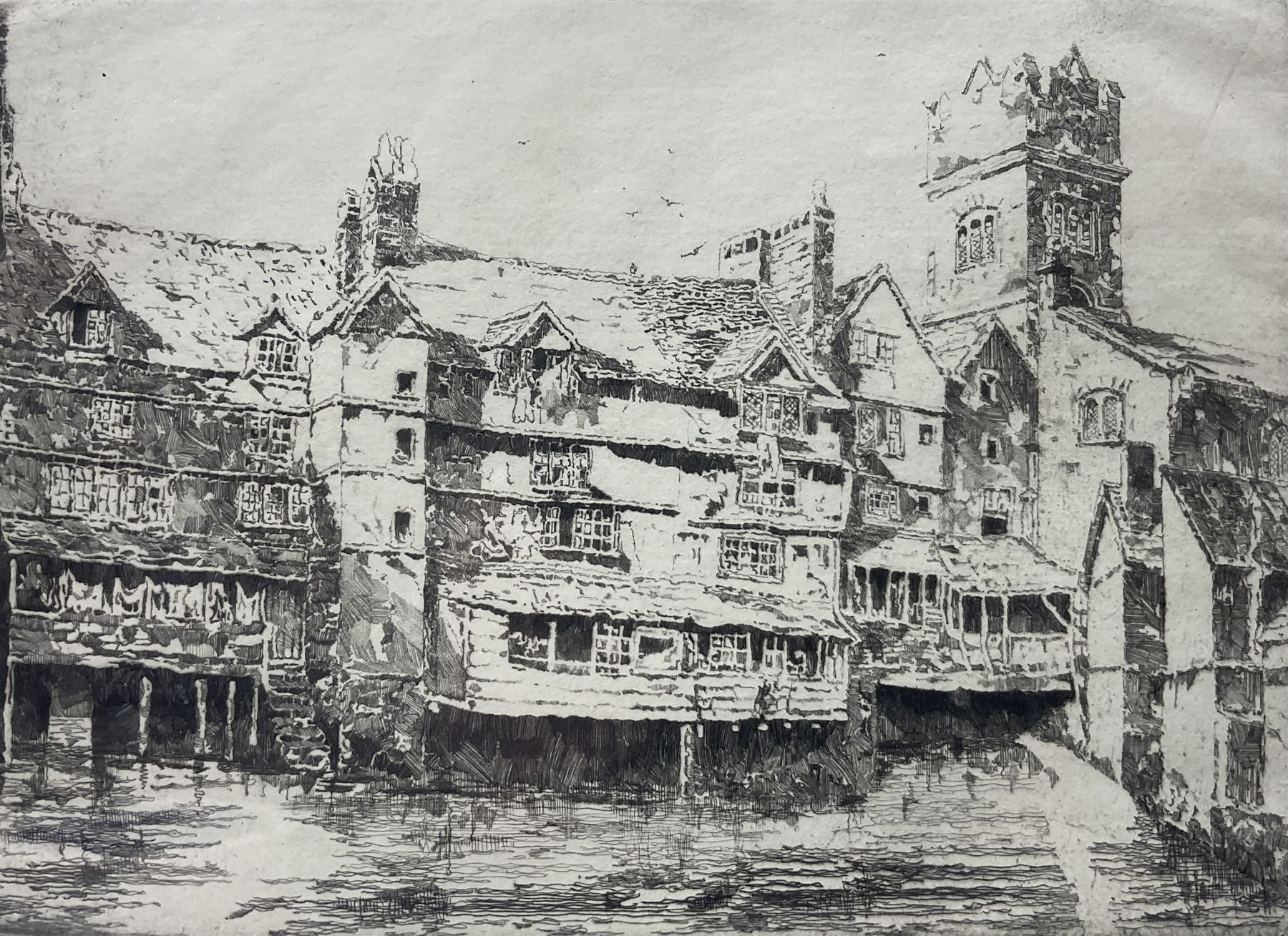 John Taylor Arms (American 1887-1953): 'Old Exe Bridge', etching signed in pencil 11.5cm x 16cm 