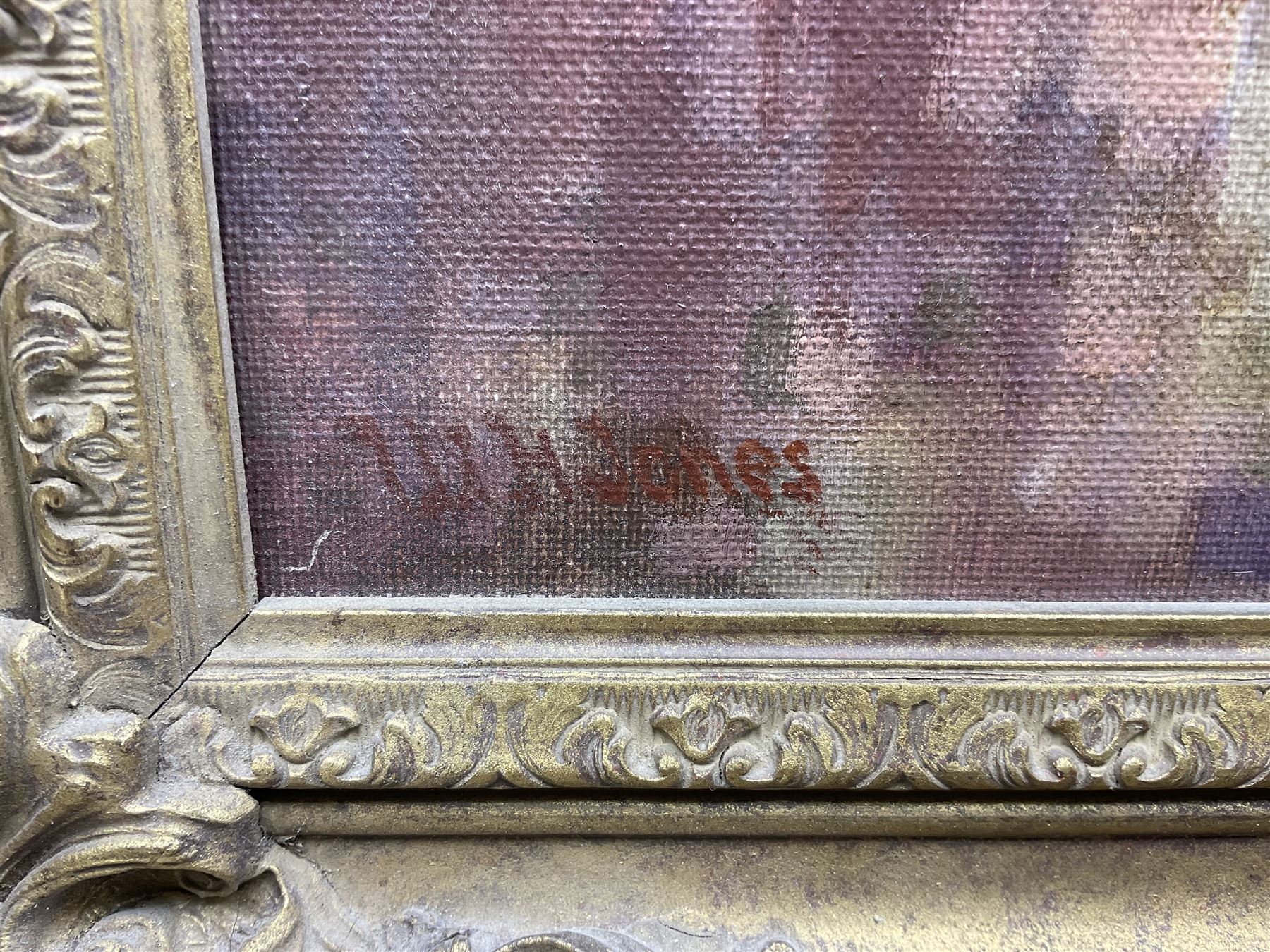 W H Jones (20th century): Still Life of Carnations, oil on canvas board signed 29cm x 34cm
Provenance: with James Starkey Galleries, Beverley, East Yorkshire