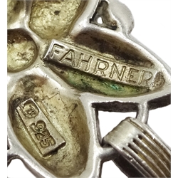 Thedore Fahrner Art Deco silver filigree design flower bracelet, stamped TF 925 Fahrner