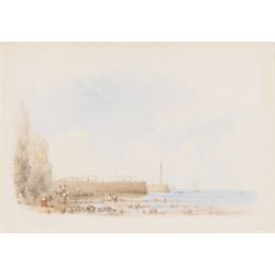 George Weatherill (British 1810-1890): 'Entrance of Whitby Harbour - 1842', watercolour un...
