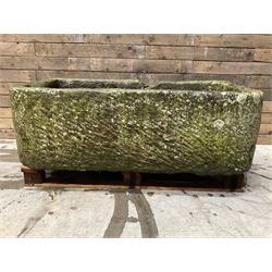 Large 19th century D shaped stone trough