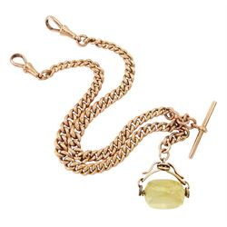 Early 20th century 9ct rose gold graduating Albert chain by E Whitehouse & Son, Chester 19...