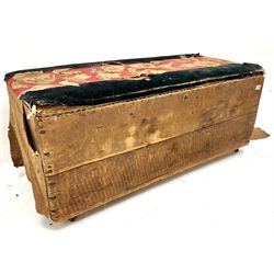 19th century upholstered blanket box, single lid