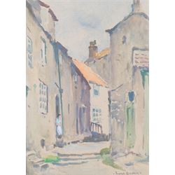 Owen Bowen (Staithes Group 1873-1967): Silver Street looking to Cliff Street 'Robin Hood's...