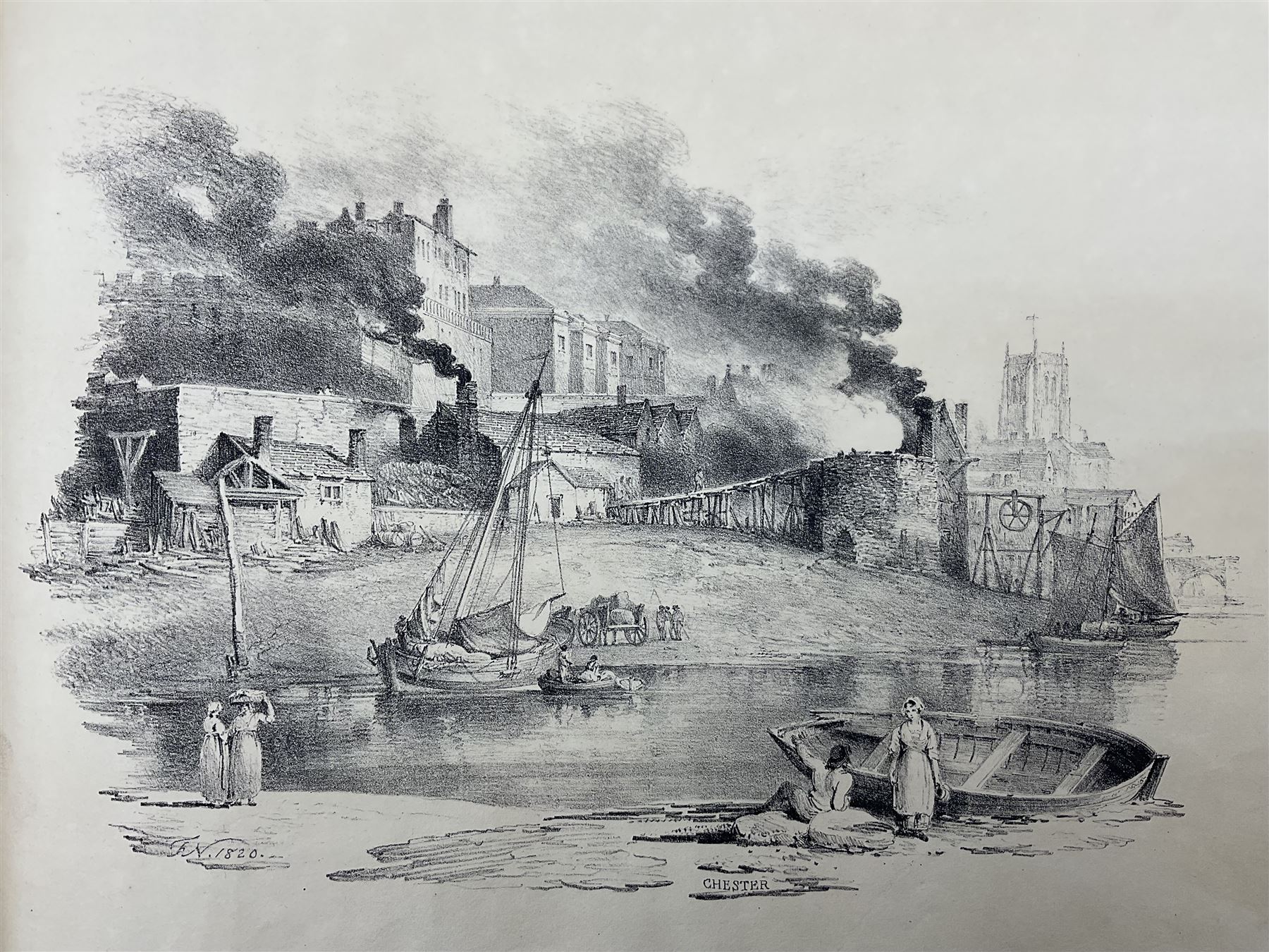 Francis Nicholson (British 1753-1844): 'Lithographic Impressions of Sketches from Nature',  original folio pub. 1820, in Solander box 