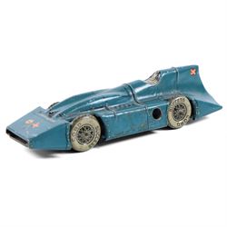German tinplate clockwork model of Land Speed Record Car 'Bluebird' , blue body with 'Cord...