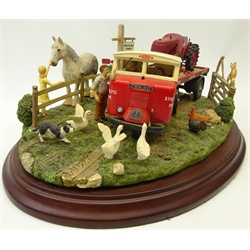  Country Artists large group of a Tractor on a trailer 'A New Beginning' by Vaughan Williams, exclusively manufactured for Peter Jones of Wakefield, L38cm   