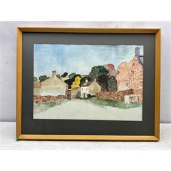 Michael Atkin (Contemporary): Yorkshire Village Street, watercolour signed 37cm x 54cm