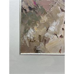 Kate Philp (Scottish 1973-): 'Staithes', acrylic on canvas signed, titled verso 39cm x 38cm