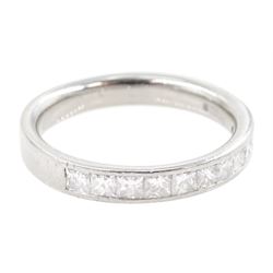 Platinum princess cut diamond half eternity ring by Hugh Rice ...