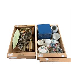 Carlton ware leaf dish, together with Royal Crown Derby trinket dish and other collectables, in four boxes 