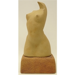  Graham Peter Glynn, stoneware nude sculpture on plinth, H31cm   