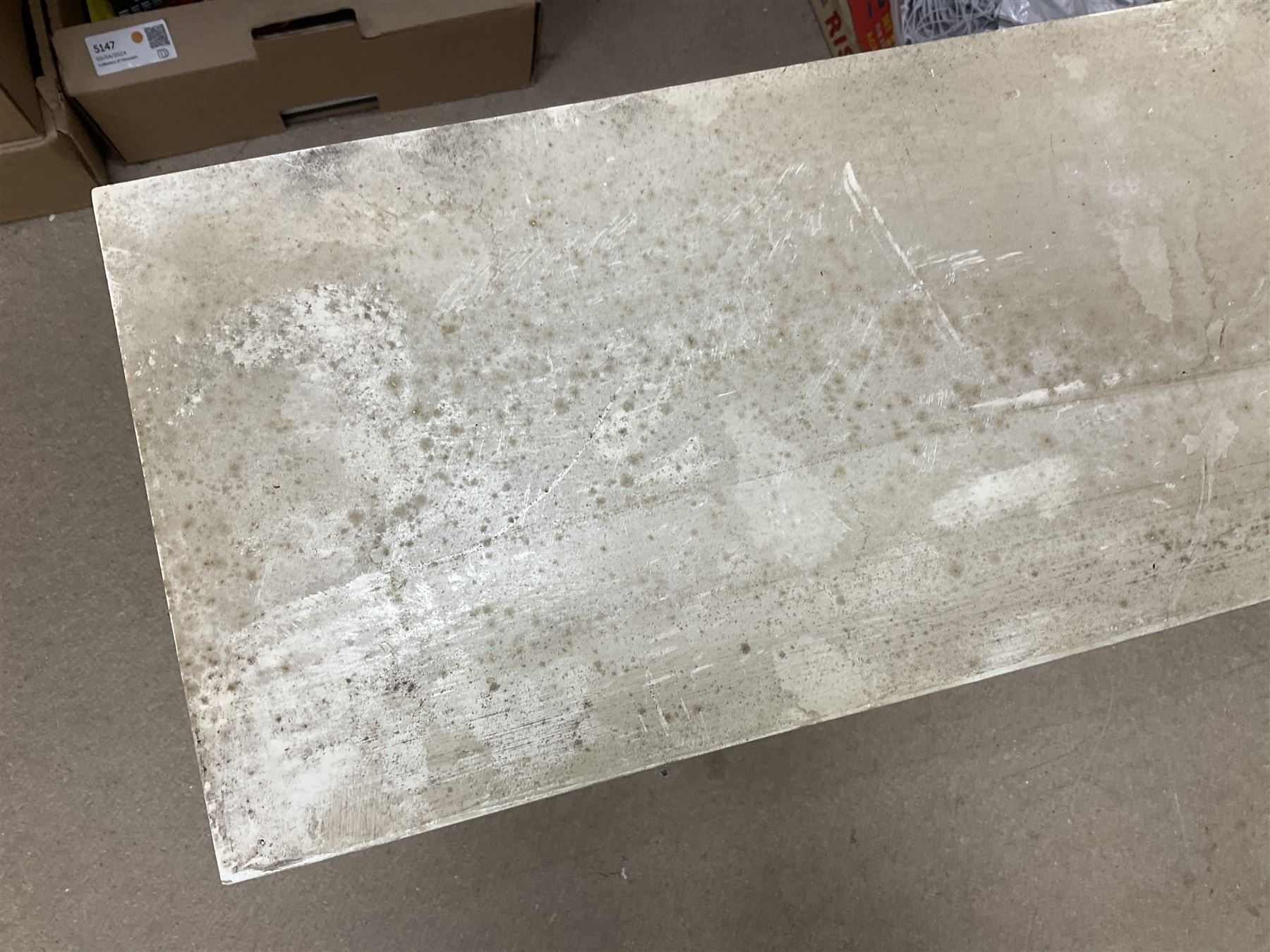 Six shelved cabinets for displaying ‘00’ gauge locomotives comprising plain plywood and white painted examples with track applied to various shelves, largest H63cm, W107cm, D27cm; Collection of tools for building model locomotives to include Weller PU-2D Soldering Pencil and Standard Tip Soldering Iron 20W/230V, Humbrol Modellers Airbrush, Power Supply Units and two wooden chests one of which housing a collection of tools including tweezers, scalping tools, wrenches etc 