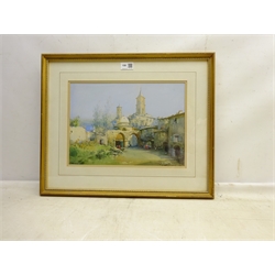  Noel Harry Leaver (British 1889-1951): A Little Town near Seville Spain, watercolour signed, titled verso 24cm x 34cm  DDS - Artist's resale rights may apply to this lot     