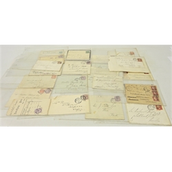  Collection of covers, King George IV pre-stamp to Queen Victoria including 1d red imperfs, mourning covers etc in one album, (25)  