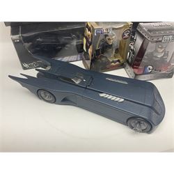 Eaglemoss Batman Universe Collector’s Bust ‘Rebirth Cowl’ with ten further Batman boxed and loose vehicles, figures and collectables to include Metals Die-Cast, Mattel, Hot Wheels etc, in two boxes