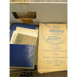 Collection of postcards, mostly early 20th century examples, in two boxes