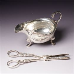 Pair of Victorian silver grape scissors with engraved decoration Birmingham 1860 Maker pro...