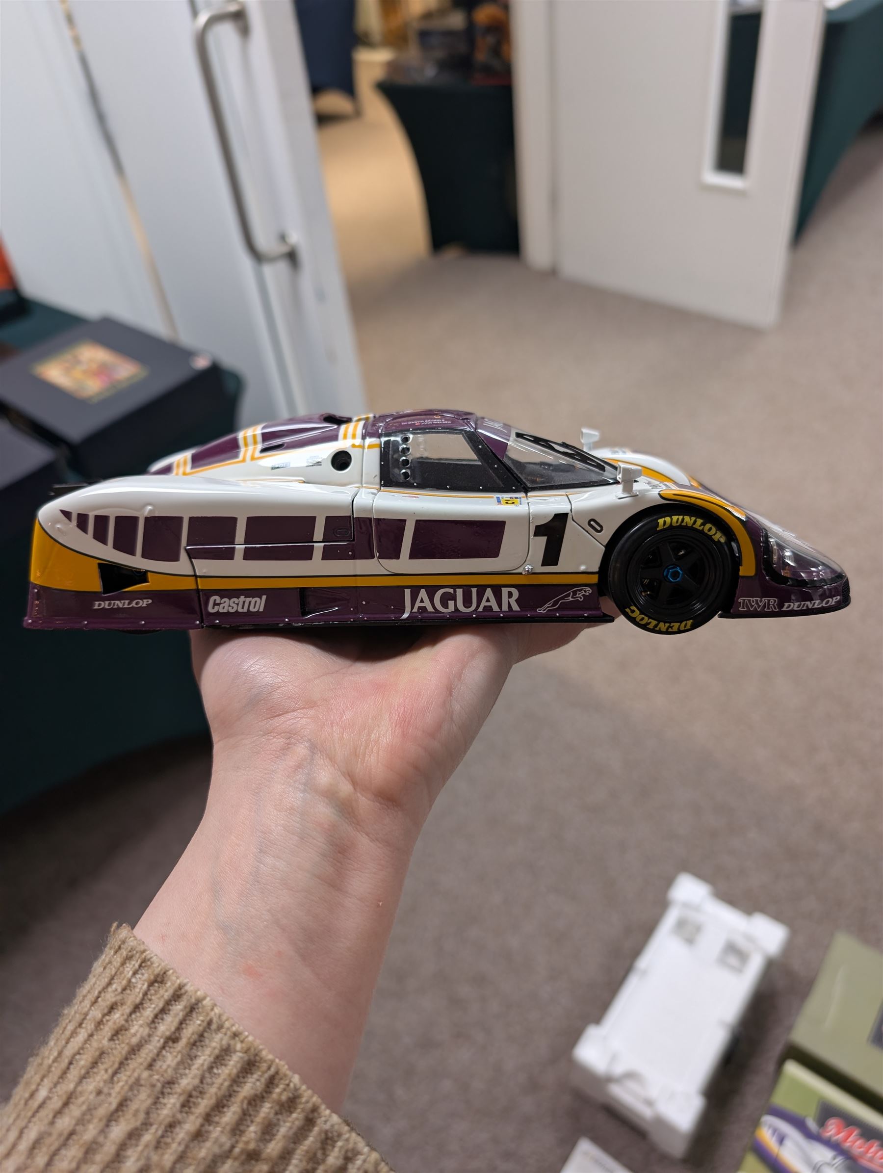 Motorbox Exoto 1988 Jaguar XJR-9LM #1 Le Mans 24 Hours car driven by Martin Brundle/John Nielsen, boxed
