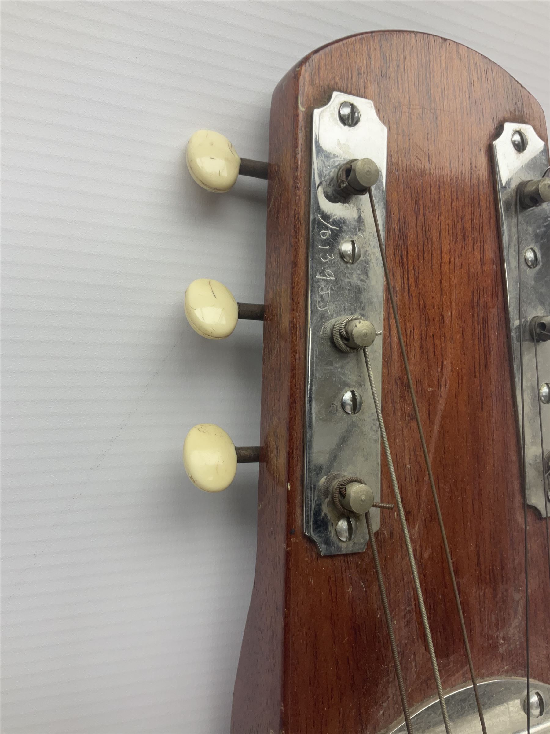 Early 1960s lap steel electric guitar with mahogany body and Plato pick-up, L81.5cm
