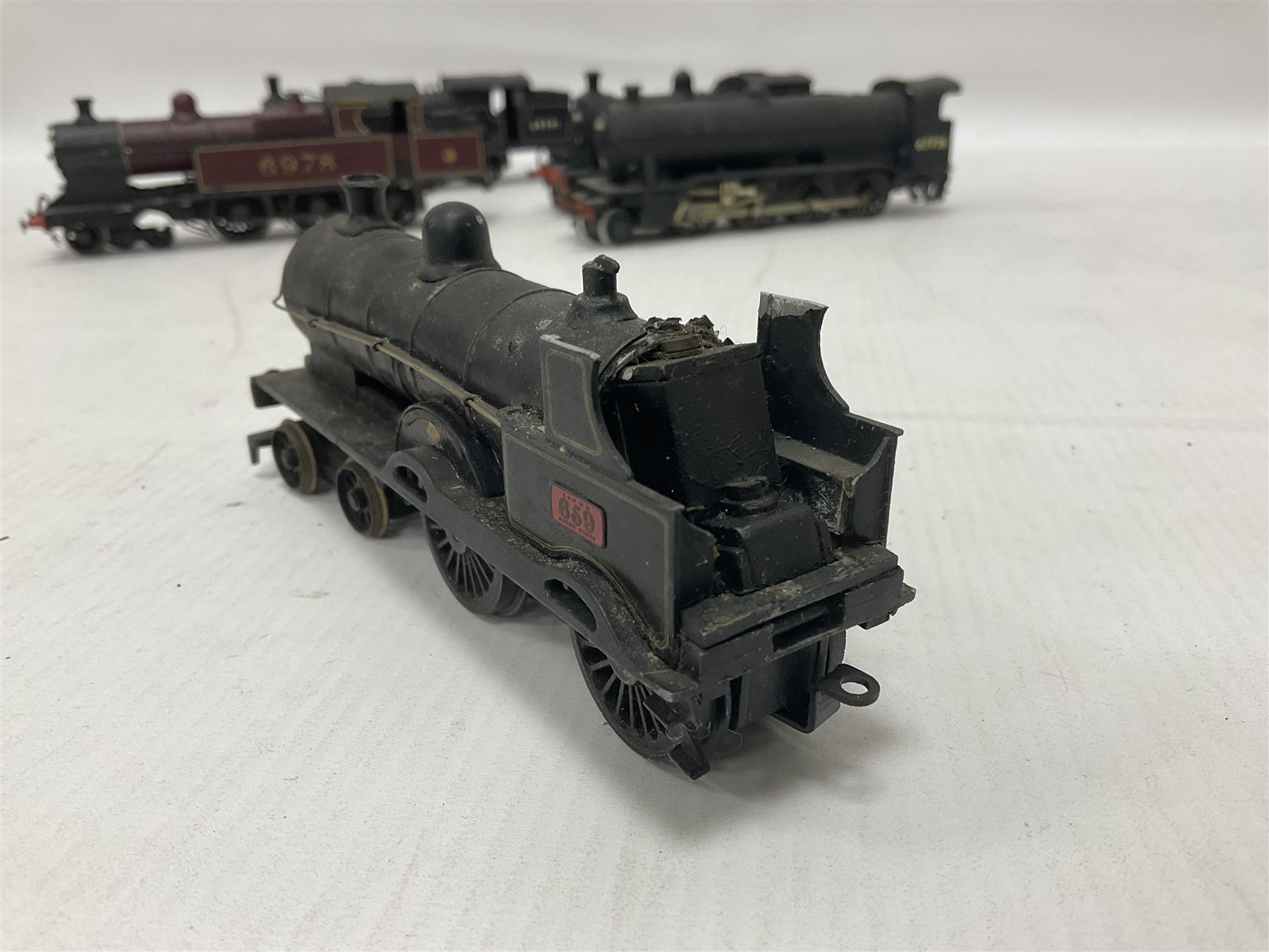 ‘00’ gauge - eight kit built steam locomotives, mostly for restoration comprising LNWR/LMS Whale G Class 0-8-0 no.49078 in BR black; Class J11 (Pom-Pom) 0-6-0 no.64451 in BR black; Class F4 2-4-2T no.67214 in BR black; Precursor Tank Whale ‘Dreadnought’ 4-4-0 no.659 in black; Class O2 2-8-0 no.63936 in BR black; Class A4 4-6-2T no.6978 in LNER crimson; Class C16 4-4-2T no.67489 in BR black; Class A6 4-6-2T no.69791 in BR black (8) 