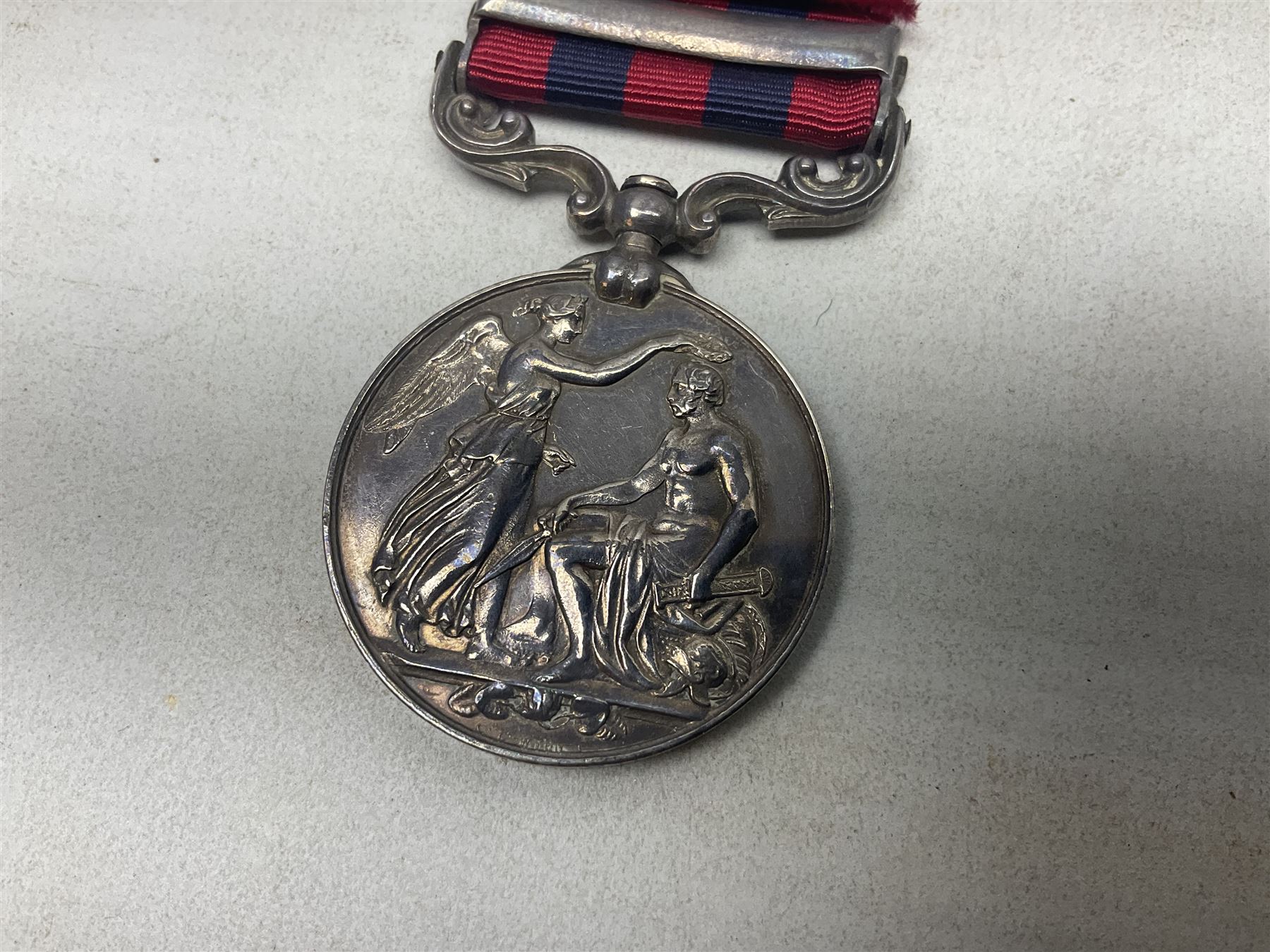 Victoria India General Service Medal with Waziristan 1894-5 clasp awarded to 1235 Sepoy Nuh Joifoih 4th Punjab Infy.; with ribbon
