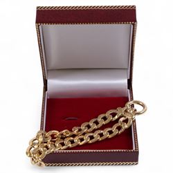 Silver-gilt curb link bracelet, boxed