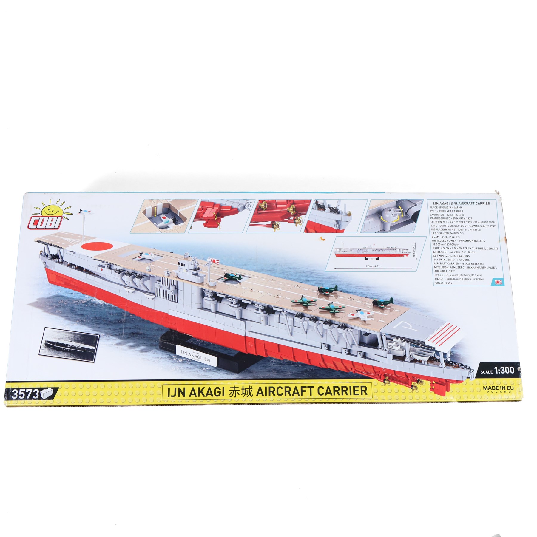 Cobi Bricks 1:300 scale Historical Collection World War II IJN Akagi Aircraft Carrier no. 4851, 3573 pieces, in sealed box