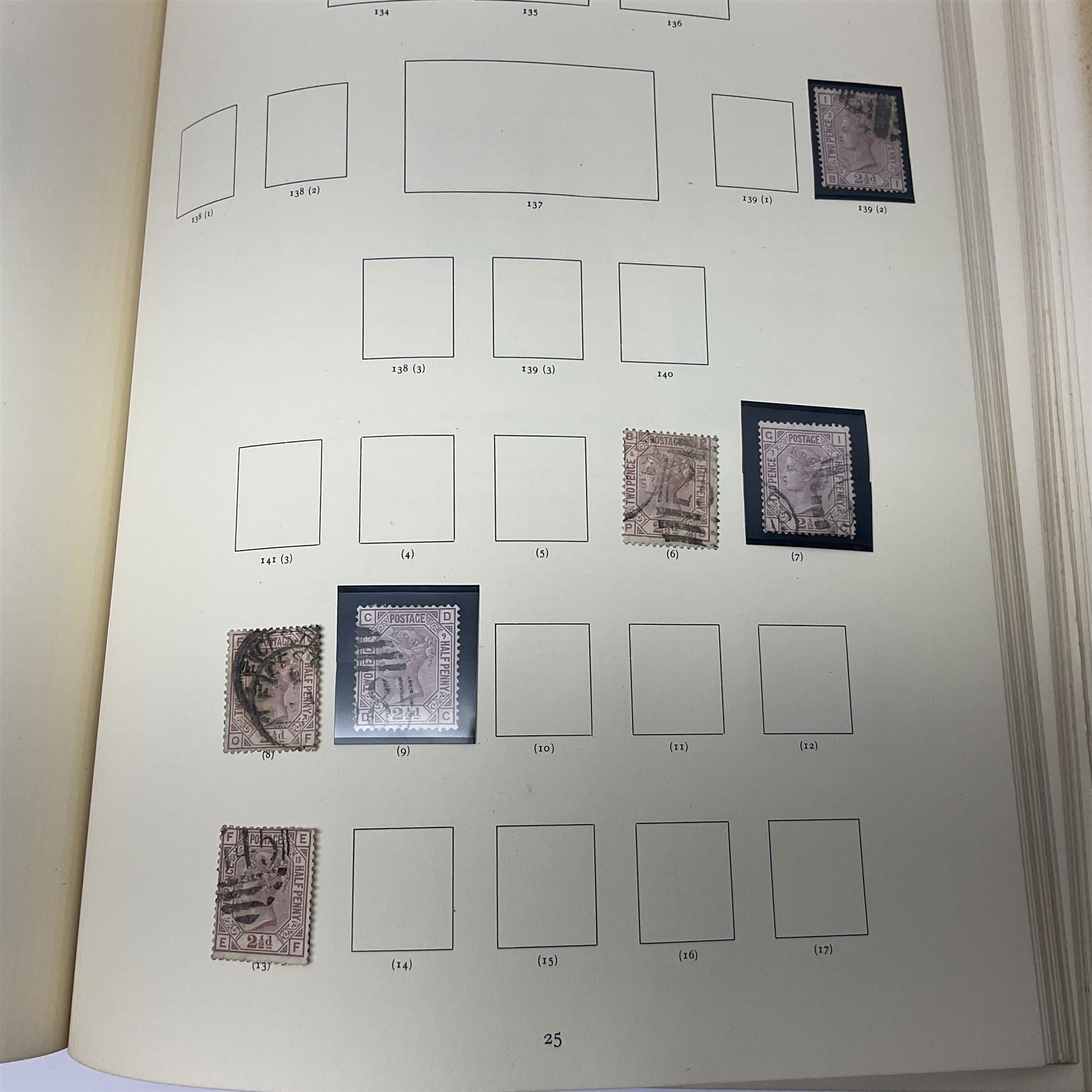 Great British Queen Victoria and later stamps, including perf penny reds, half penny 'bantam', King George V half crown seahorse, Queen Elizabeth II pre-decimal issues etc, housed in a green 'Windsor Album'