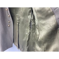 WW2 French Artillery Officer's greatcoat; bears label 'P. Vauclair 40 Boul. du Montparnasse Paris (inscribed to) Mr. Babin Le 17/4/40 No.674'