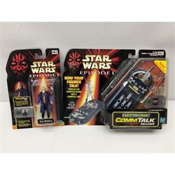 Star Wars - twenty-four Star Wars Episode One figures in card backed packaging; Collections 1, 2 and 3 with Electronic Commtalk reader for each figure's commtalk chip.