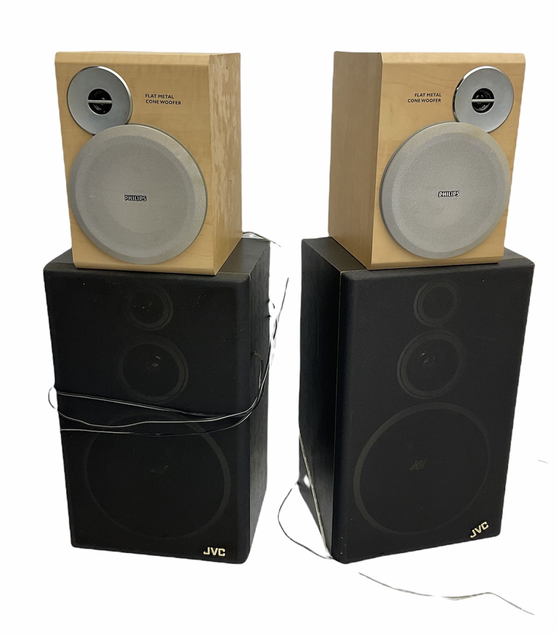 Pair of JVC SP-E55TN Hi-Fi stereo speakers 70W and pair of Philips