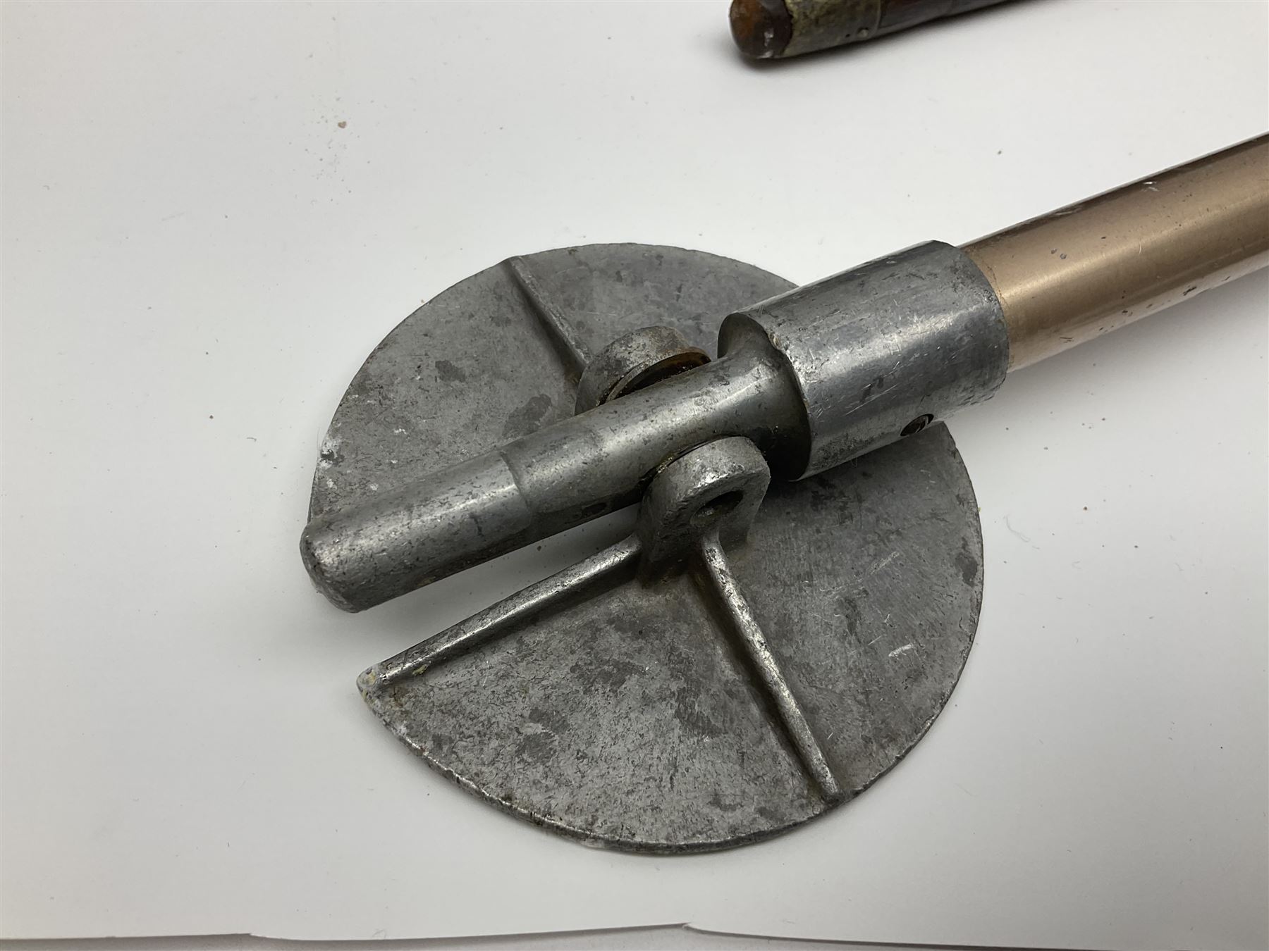 Early 20th century curved horn handle walking stick with hallmarked silver mounts, engraved L Russell 1918, together with a shooting stick by William Mills Birmingham, with leather handle, 'The Featherwaite' shooting stick and an umbrella with wooden handle