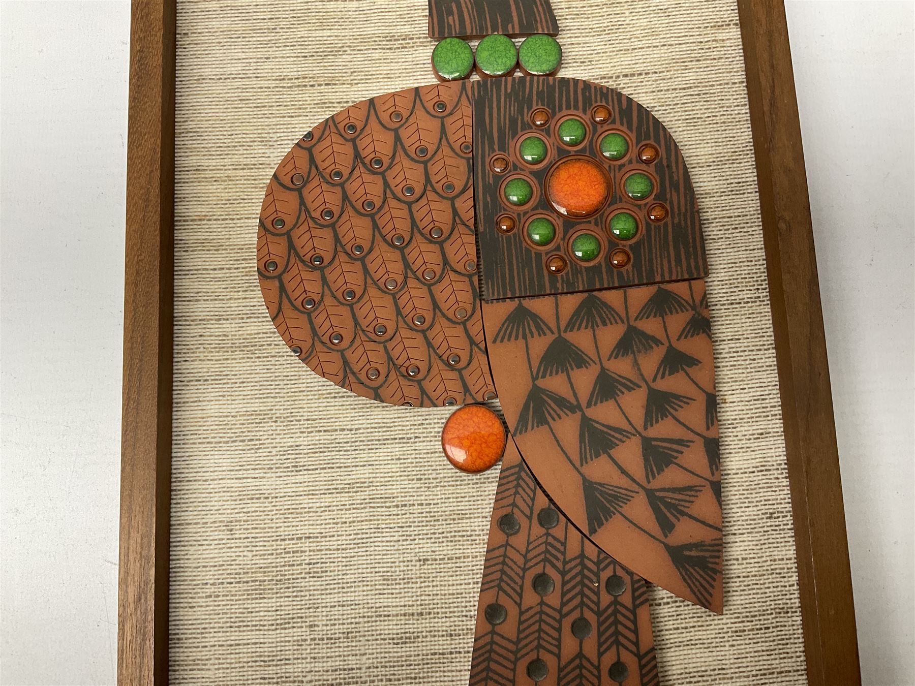 1960's Hornsea pottery Muramic plaque, in the form of a bird designed by John Clappison, H45cm 
