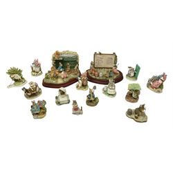 Border Fine Arts Beatrix Potter figures, to include Tableau no. 669814, The Tale of Ginger and Pickles no.A0460, Peter Rabbit in the Garden 739499, Mr Jeremy Fisher A0621, Tabitha Twitchit Brushing Kittens A0625, many with original boxes  