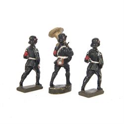 Lineol; two German Leibstandarte SS side drummers, both marked beneath together withe German Leibstandarte  SS tuba player, possibly Leyla, drummers H7cm