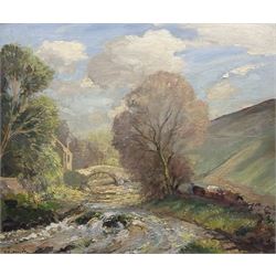 Gordon Clifford Barlow (British 1913-2005): 'Trout Stream - Kettlewell', oil on board signed, titled verso 49cm x 59cm 
Notes: Barlow was the protégé of Herbert Royle (1870-1958)