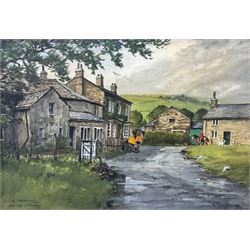 M Yeadon (Northern British contemporary): 'Farm Cottage Linton Wharfedale', oil on board signed; LG Kersley (British 20th century): 'Arncliffe Littondale', watercolour signed titled and dated 1981 max 40cm x 50cm (2)