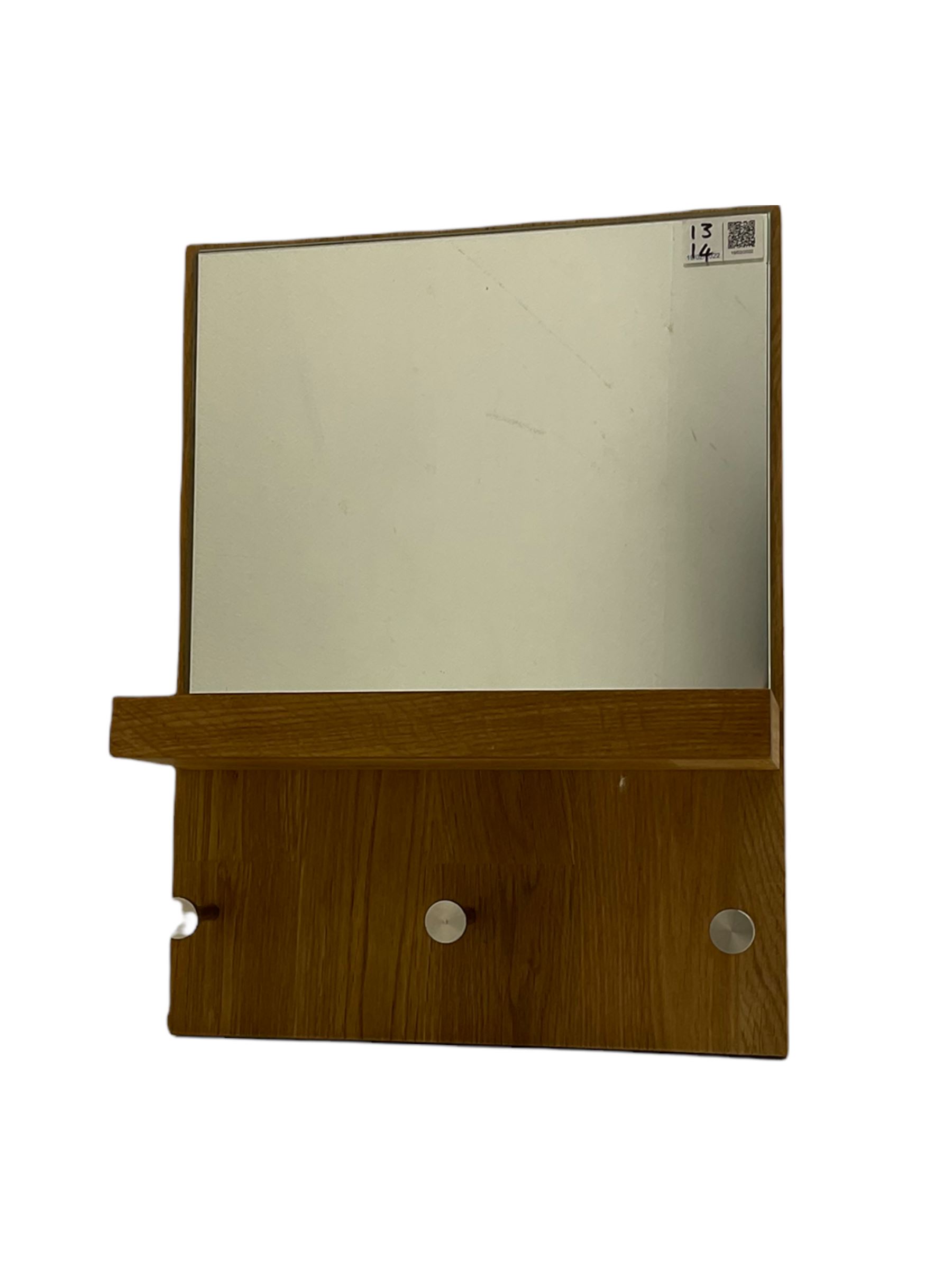 Futon Company - hallstand fitted with hooks and two shelves (W55cm, H181cm, D47cm), and a wall mirror with shelf and hooks (30cm x 40cm)