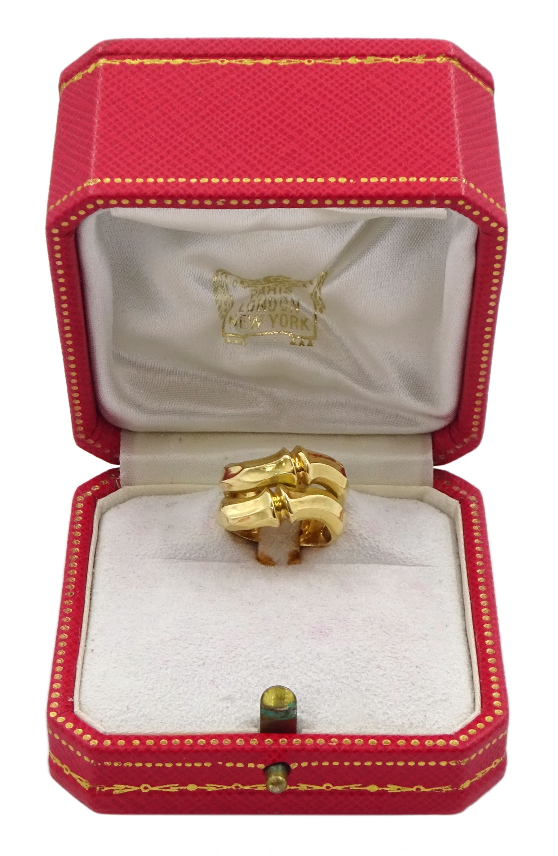 Cartier 18ct gold 'Bamboo' ring, Sheffield 1992, boxed