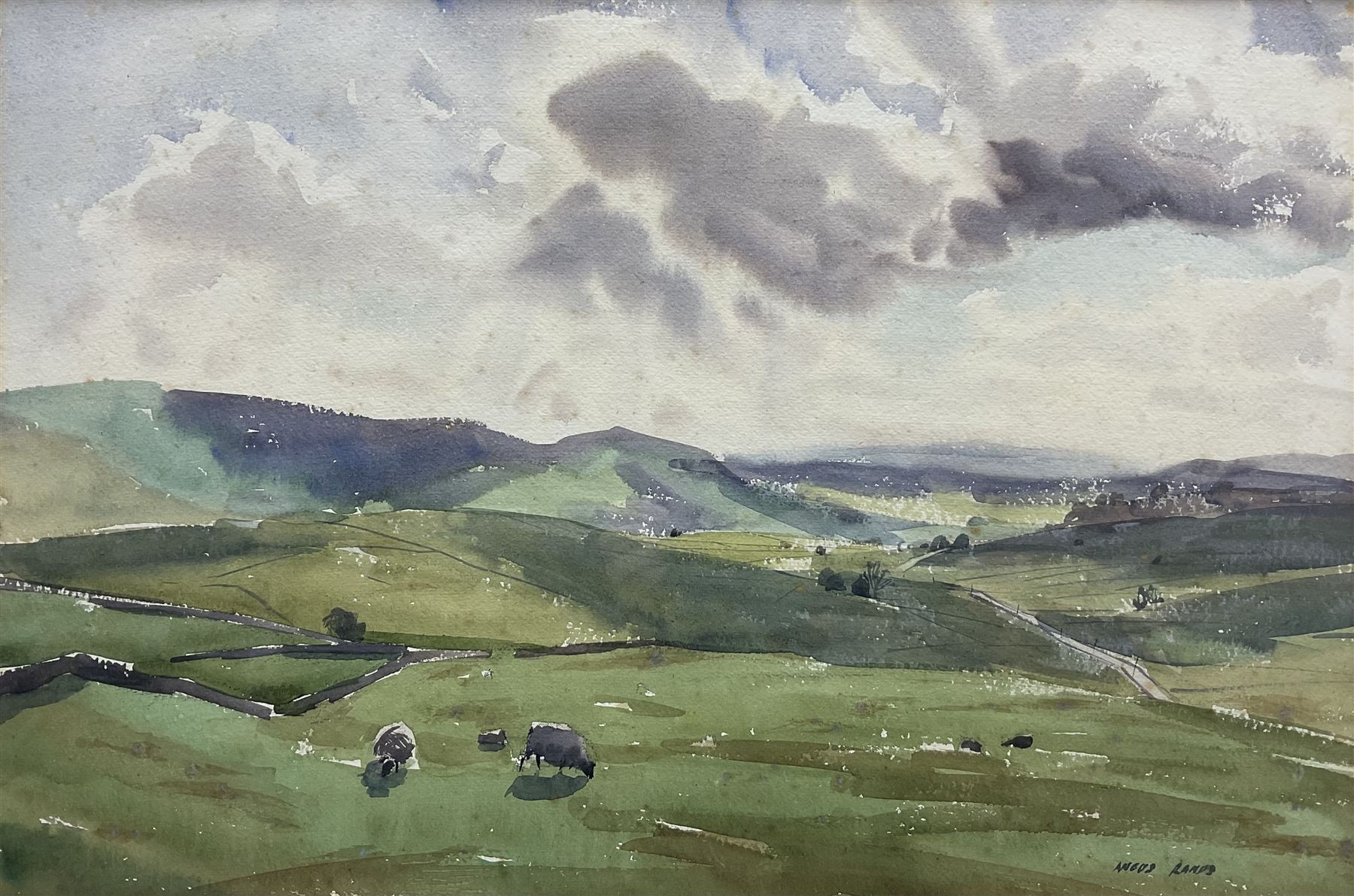 Angus Rands (British 1922-1985): Yorkshire Dales, watercolour signed 36cm x 54cm 