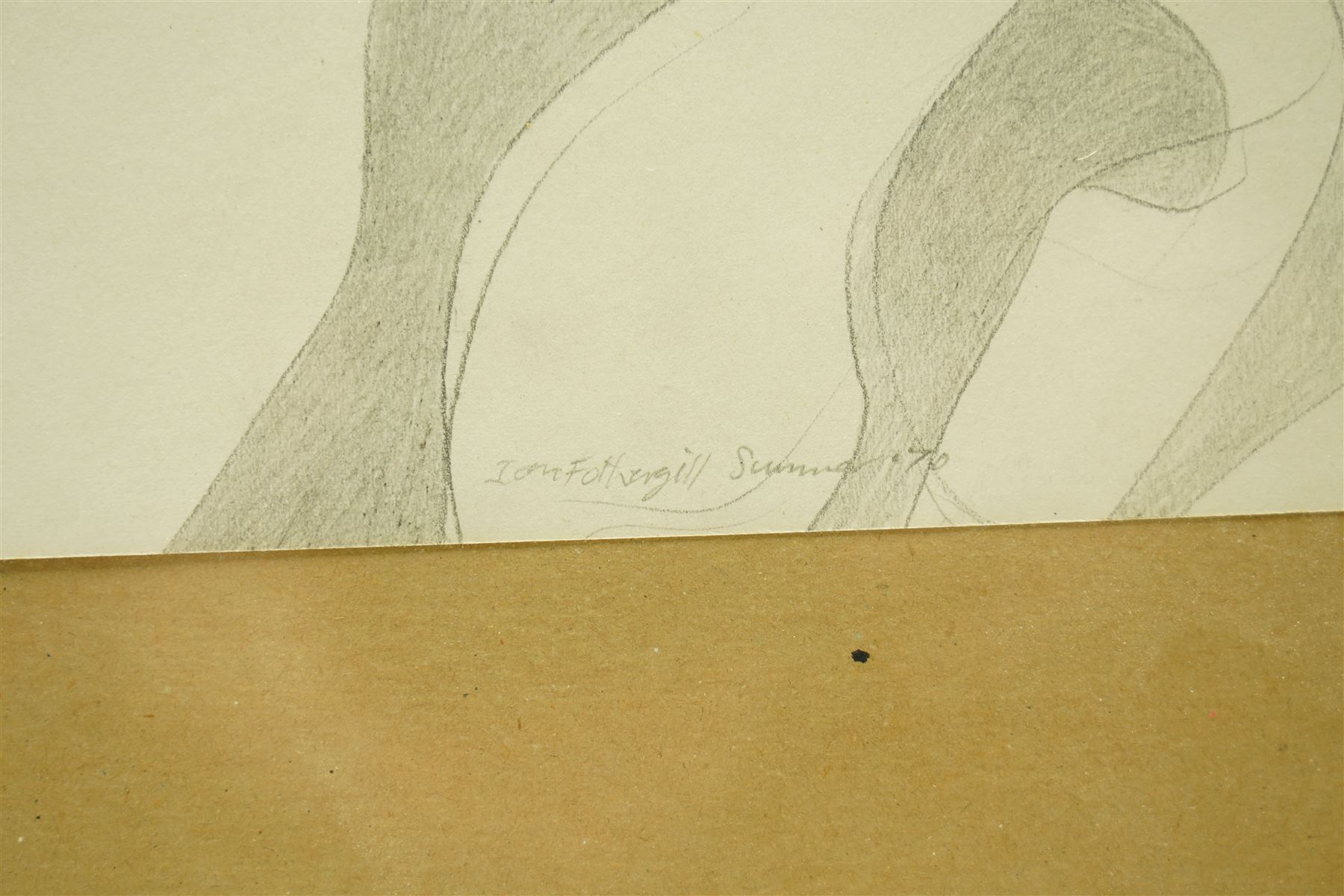 Ian Fothergill (British Mid-20th century): Abstract Reflections, pencil sketch signed and Summer '70, 54cm x 76cm