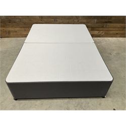 Double divan bed base with two storage drawers