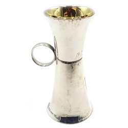  Guernsey double-ended beaten silver spirit measure by AG 20th century with gilt interior, stamped Silver 925 approx 3oz  